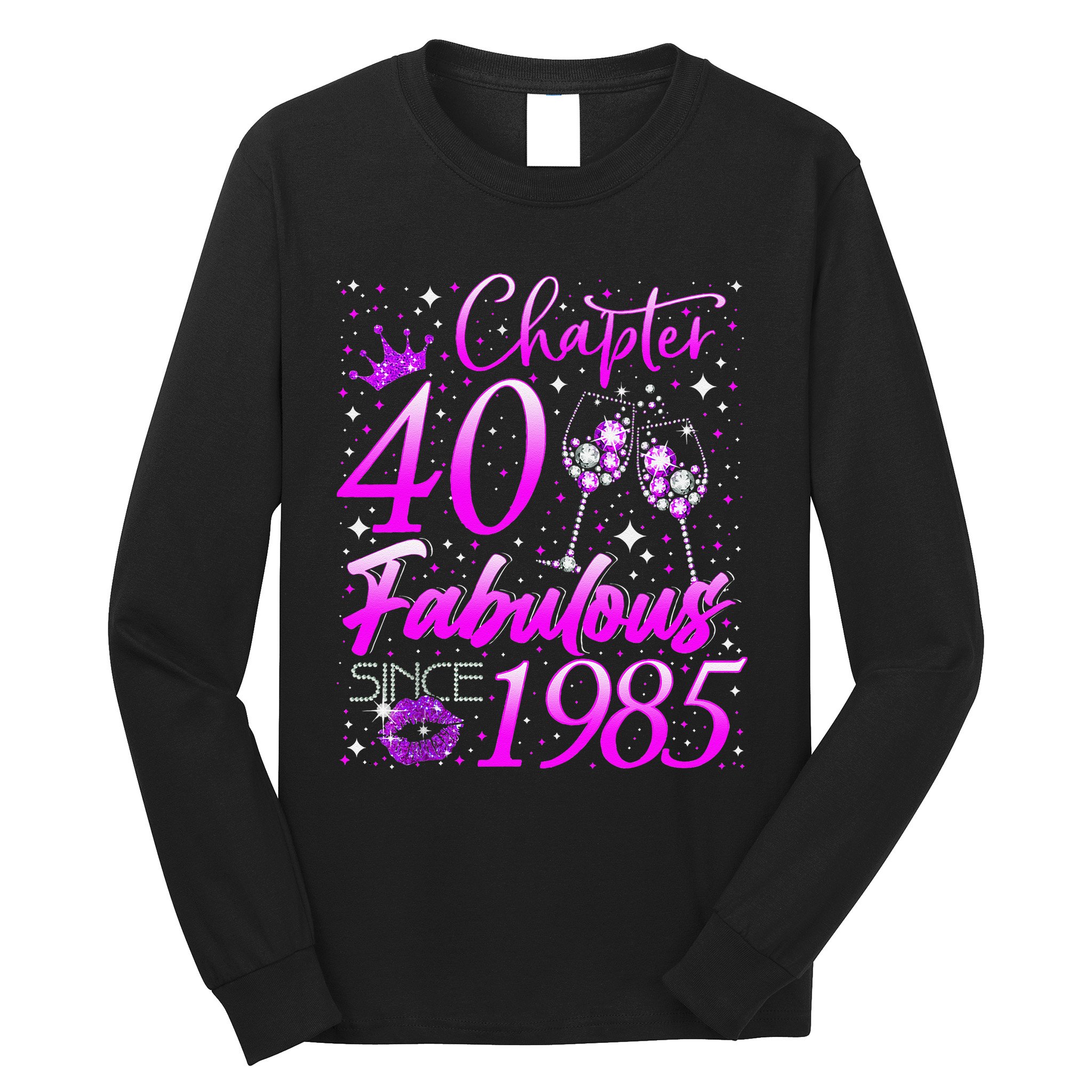 Women Chapter 40 Fabulous Vintage Since 1985 40th Birthday Gift Long Sleeve Shirt