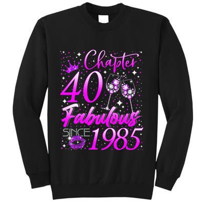 Women Chapter 40 Fabulous Vintage Since 1985 40th Birthday Gift Sweatshirt