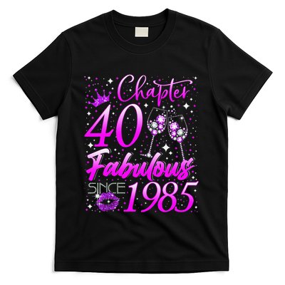 Women Chapter 40 Fabulous Vintage Since 1985 40th Birthday Gift T-Shirt