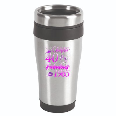 Women Chapter 40 Fabulous Vintage Since 1985 40th Birthday Gift 16oz Travel Tumbler