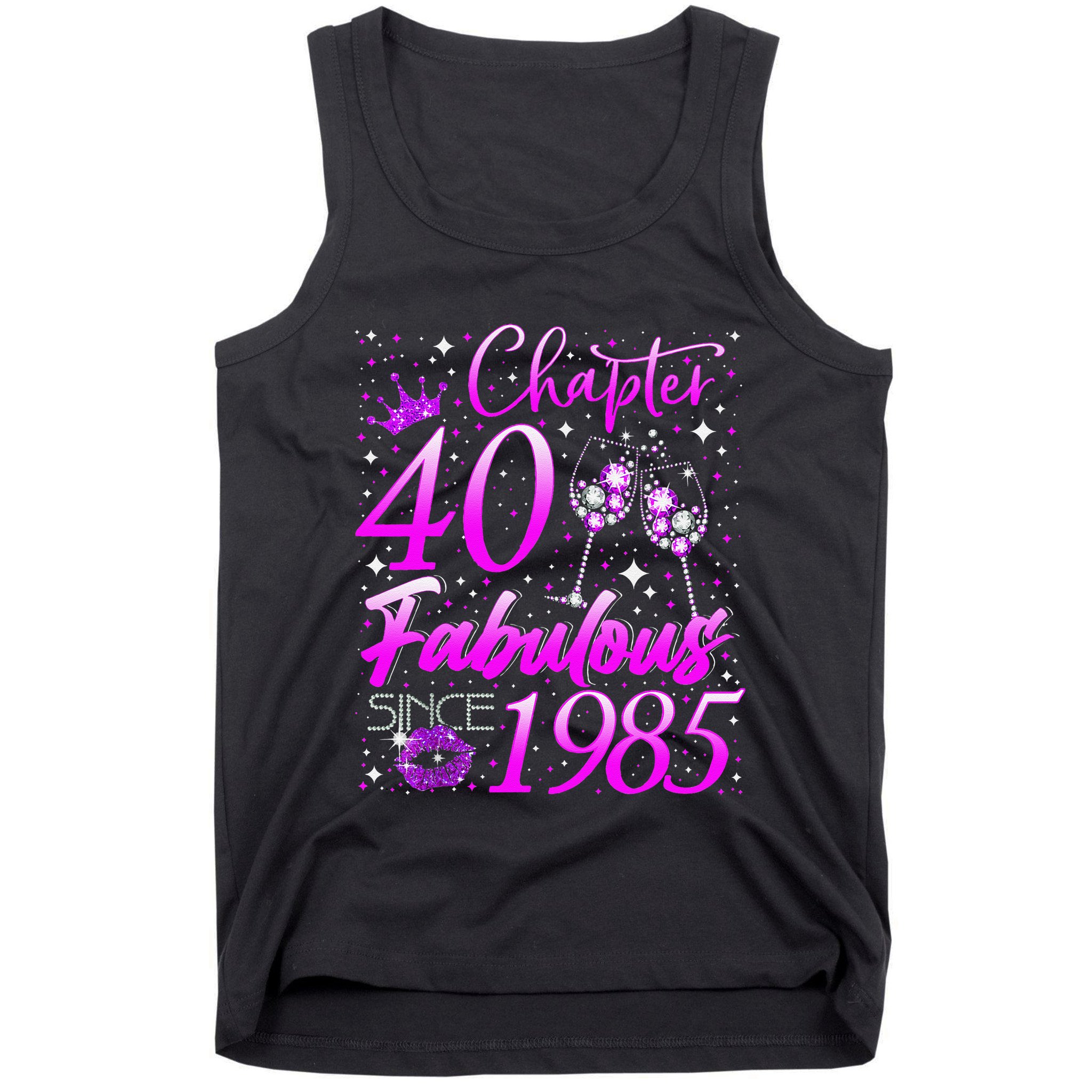 Women Chapter 40 Fabulous Vintage Since 1985 40th Birthday Gift Tank Top