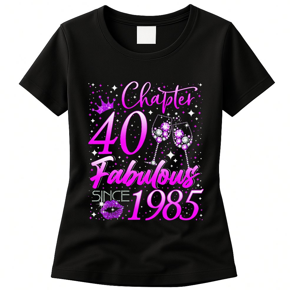 Women Chapter 40 Fabulous Vintage Since 1985 40th Birthday Gift Womens T-Shirt