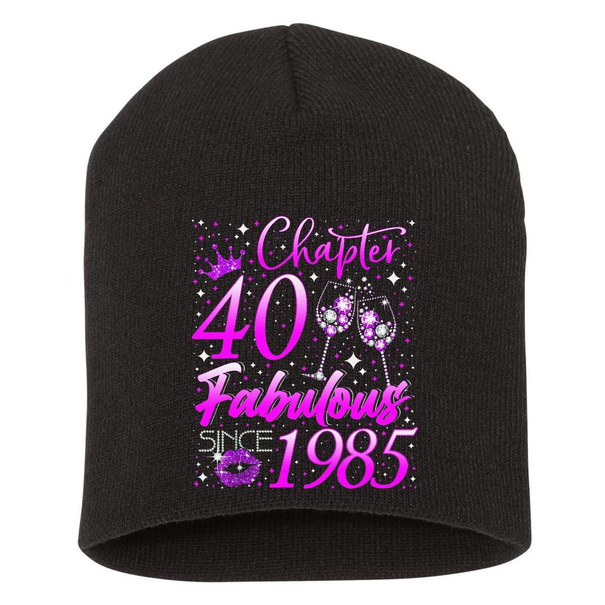 Women Chapter 40 Fabulous Vintage Since 1985 40th Birthday Gift Short Acrylic Beanie