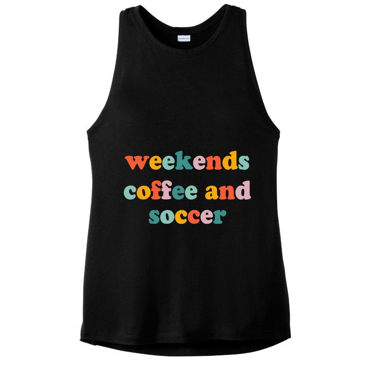 Weekends Coffee And Soccer Soccer Auntie Soccer Mom Ladies PosiCharge Tri-Blend Wicking Tank