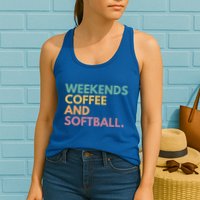 Weekends Coffee And Softball Softball Mama Meaningful Gift Womens Tank Top
