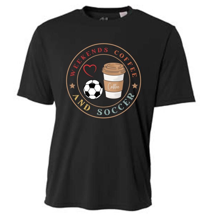 Weekends Coffee And Soccer Retro Cooling Performance Crew T-Shirt