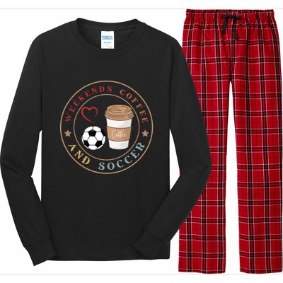 Weekends Coffee And Soccer Retro Long Sleeve Pajama Set