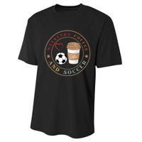 Weekends Coffee And Soccer Retro Performance Sprint T-Shirt