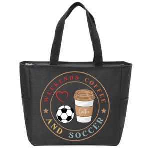 Weekends Coffee And Soccer Retro Zip Tote Bag