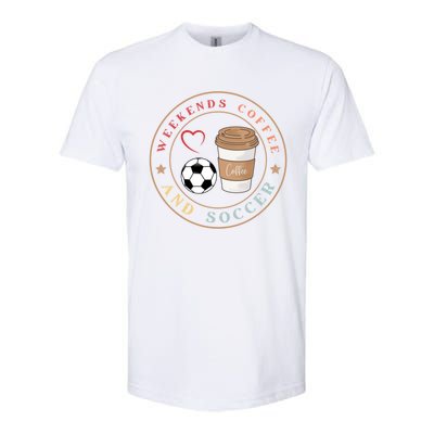 Weekends Coffee And Soccer Retro Softstyle CVC T-Shirt