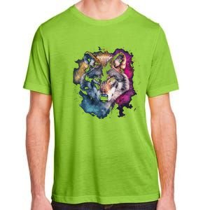 Wolf Colorful Art Motif Animal Lover Graphic Wolves Cool Gift Adult ChromaSoft Performance T-Shirt