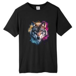 Wolf Colorful Art Motif Animal Lover Graphic Wolves Cool Gift Tall Fusion ChromaSoft Performance T-Shirt