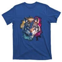 Wolf Colorful Art Motif Animal Lover Graphic Wolves Cool Gift T-Shirt