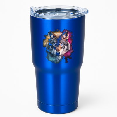 Wolf Colorful Art Motif Animal Lover Graphic Wolves Cool Gift Tumbler