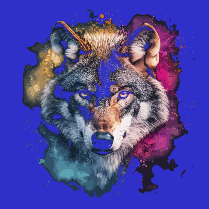 Wolf Colorful Art Motif Animal Lover Graphic Wolves Cool Gift Womens Tank Top