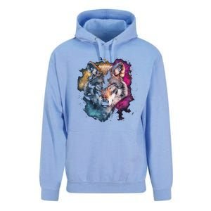 Wolf Colorful Art Motif Animal Lover Graphic Wolves Cool Gift Unisex Surf Hoodie