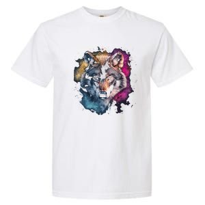 Wolf Colorful Art Motif Animal Lover Graphic Wolves Cool Gift Garment-Dyed Heavyweight T-Shirt