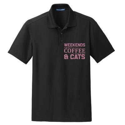 Weekends Coffee And Cats Dry Zone Grid Polo