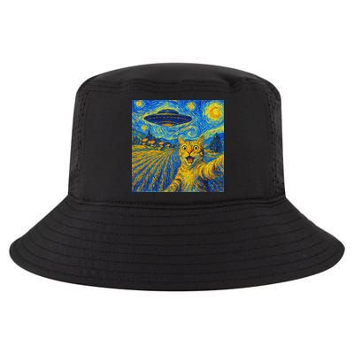 Whimsical Cat Alien Invasion Alien Cat Lovers Cool Comfort Performance Bucket Hat