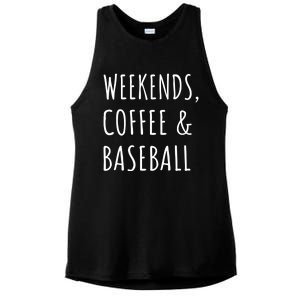 Weekends Coffee And Baseball Sports Fan Dad Baseball Mom Gift Ladies PosiCharge Tri-Blend Wicking Tank