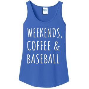 Weekends Coffee And Baseball Sports Fan Dad Baseball Mom Gift Ladies Essential Tank