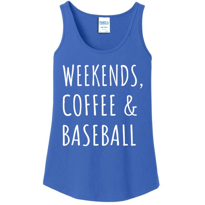 Weekends Coffee And Baseball Sports Fan Dad Baseball Mom Gift Ladies Essential Tank