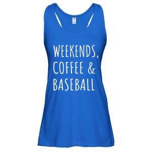 Weekends Coffee And Baseball Sports Fan Dad Baseball Mom Gift Ladies Essential Flowy Tank