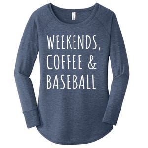 Weekends Coffee And Baseball Sports Fan Dad Baseball Mom Gift Women's Perfect Tri Tunic Long Sleeve Shirt