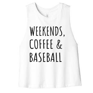 Weekends Coffee And Baseball Sports Fan Dad Baseball Mom Gift Women's Racerback Cropped Tank