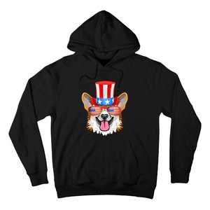 Welsh Corgi American Sunglasses 4th Of July Dog Puppy USA Hoodie