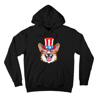 Welsh Corgi American Sunglasses 4th Of July Dog Puppy USA Hoodie