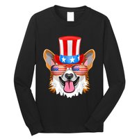 Welsh Corgi American Sunglasses 4th Of July Dog Puppy USA Long Sleeve Shirt