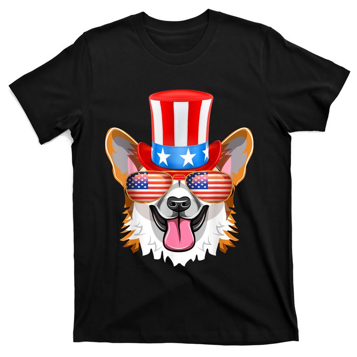 Welsh Corgi American Sunglasses 4th Of July Dog Puppy USA T-Shirt