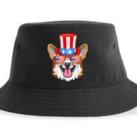 Welsh Corgi American Sunglasses 4th Of July Dog Puppy USA Sustainable Bucket Hat