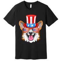 Welsh Corgi American Sunglasses 4th Of July Dog Puppy USA Premium T-Shirt