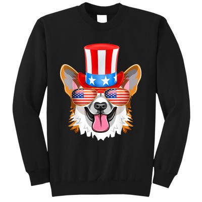 Welsh Corgi American Sunglasses 4th Of July Dog Puppy USA Tall Sweatshirt