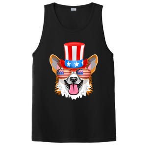 Welsh Corgi American Sunglasses 4th Of July Dog Puppy USA PosiCharge Competitor Tank