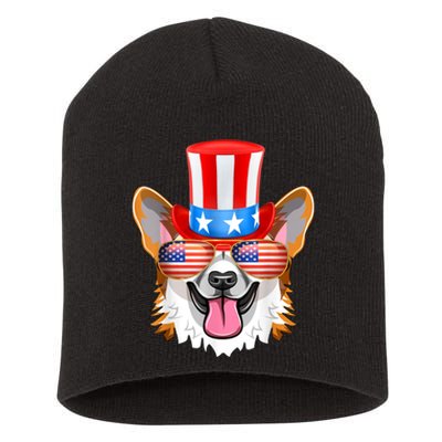 Welsh Corgi American Sunglasses 4th Of July Dog Puppy USA Short Acrylic Beanie