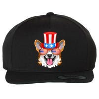 Welsh Corgi American Sunglasses 4th Of July Dog Puppy USA Wool Snapback Cap