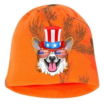 Welsh Corgi American Sunglasses 4th Of July Dog Puppy USA Kati - Camo Knit Beanie