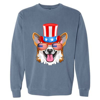 Welsh Corgi American Sunglasses 4th Of July Dog Puppy USA Garment-Dyed Sweatshirt