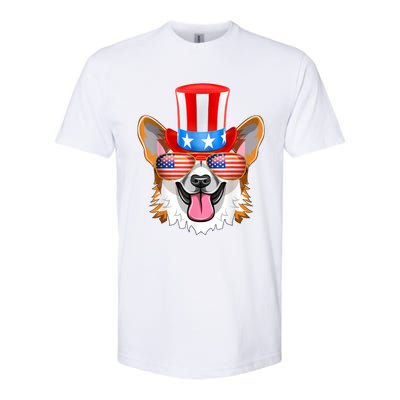 Welsh Corgi American Sunglasses 4th Of July Dog Puppy USA Softstyle CVC T-Shirt