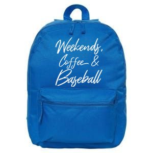 Weekends Coffee And Baseball Sports Fan Dad Baseball Mom Cool Gift 16 in Basic Backpack