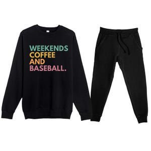 Weekends Coffee And Baseball Gift Premium Crewneck Sweatsuit Set