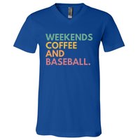 Weekends Coffee And Baseball Gift V-Neck T-Shirt