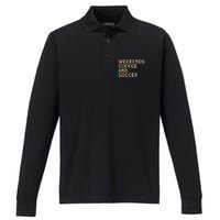 Weekends Coffee And Soccer Mom Performance Long Sleeve Polo