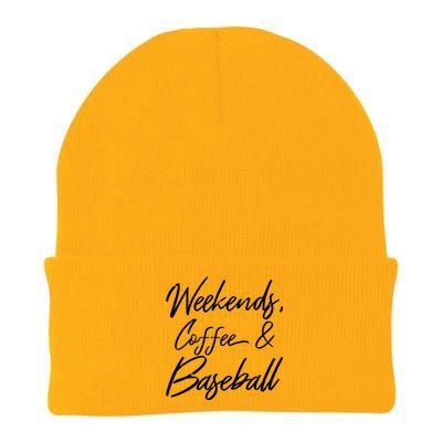 Weekends Coffee And Baseball Sports Fan Dad Baseball Mom Gift Knit Cap Winter Beanie