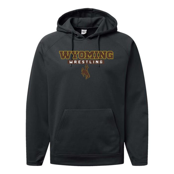 Wyoming Cowboys Apparel Wrestling Bold Box Performance Fleece Hoodie