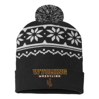 Wyoming Cowboys Apparel Wrestling Bold Box USA-Made Snowflake Beanie