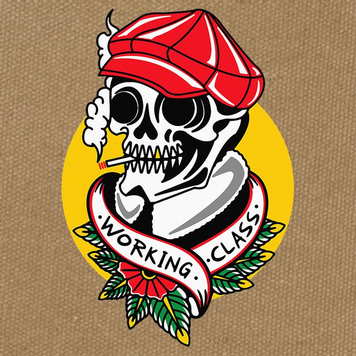 Working Class American Traditional Tattoo Old School Flash Cotton Canvas Backpack